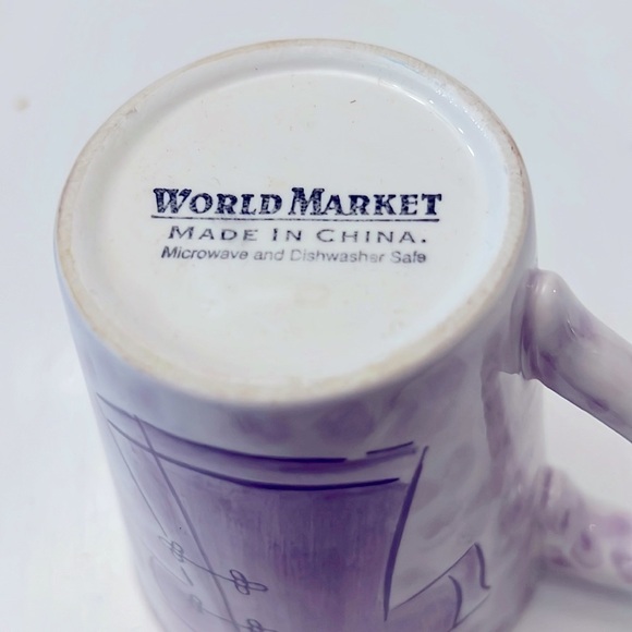 World Market Purple Splatter Kimono Design Coffee Tea Mug - Picture 5 of 6